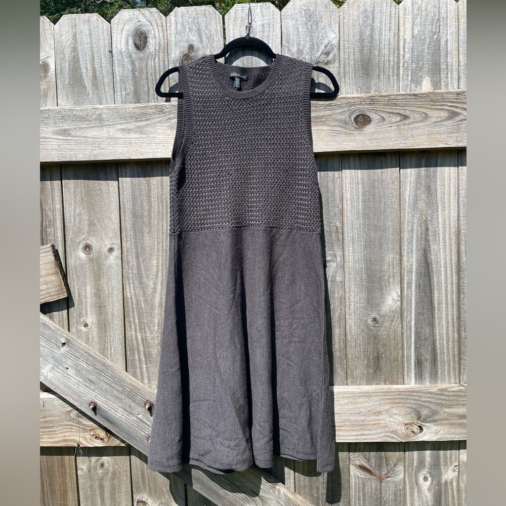 Eileen Fisher Charcoal Sleeveless Wool  Midi Dress size SP